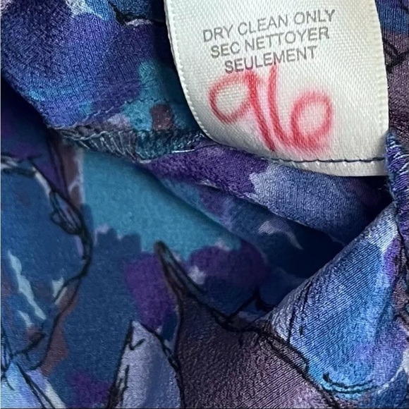 Rebecca Taylor Sz 6 Silk Top Blouse Abstract Floral Boho 3/4 Sleeve Peasant - Picture 15 of 16